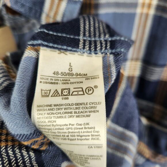 NEW Gap Standard Fit Long Sleeve Plaid Single Pocket Button Down Shirt Large - Picture 7 of 7